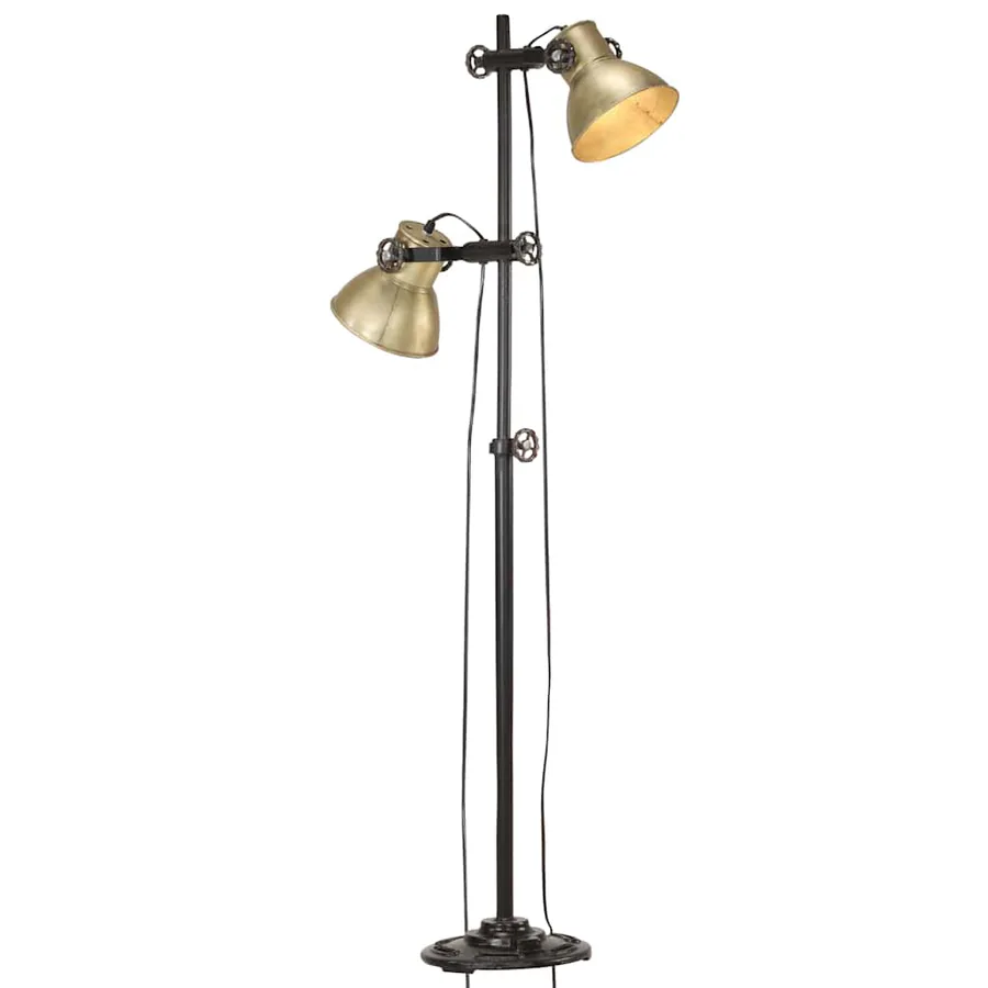 vidaXL Lattiavalaisin 2 lampunvarjostimella messinki E27 valurauta