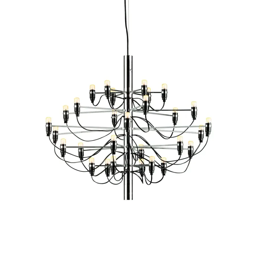 Flos 2097 Sarfatti kattokruunu LED Krom 30 lamppua