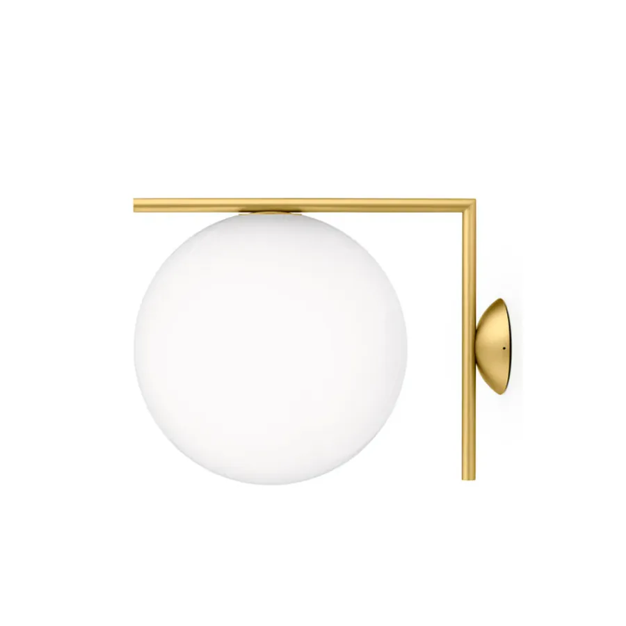 Flos IC lights C/W1 seinävalaisin Harjattu messinki opali