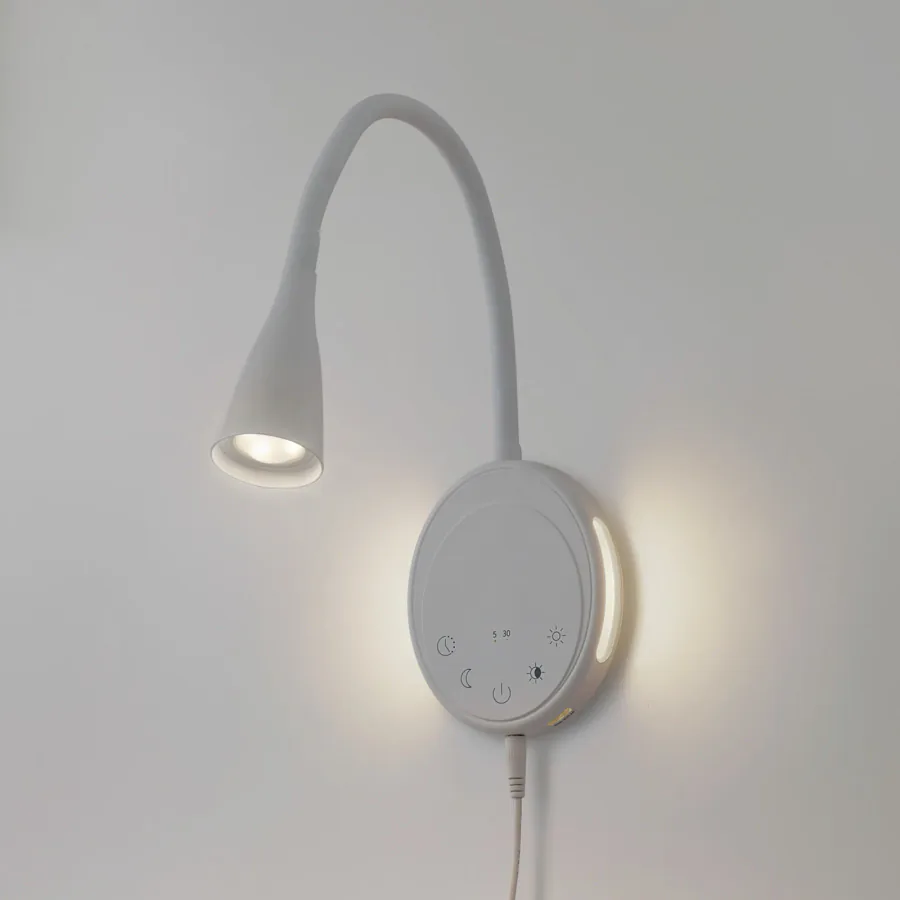 Lindby Zayna LED-lukuvalaisin, CCT, valkoinen, USB, ajastin, himmennettävä