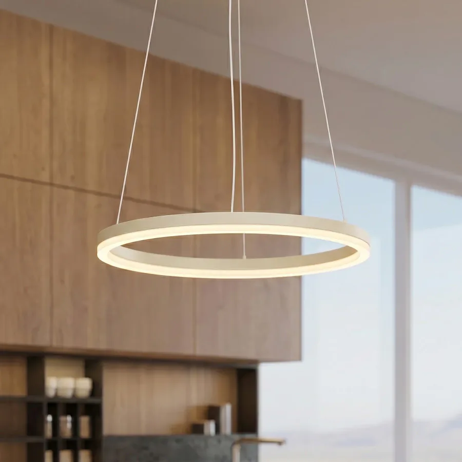Arcchio Albiona LED-riippuvalaisin, beige, 1 rengas, halkaisija 40 cm