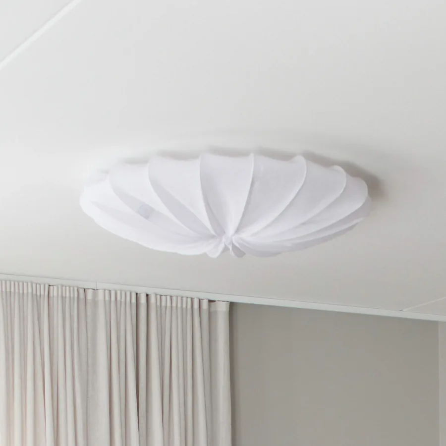 Anna-kattovalaisin, valkoinen, Ø80 cm, 4-lamppuinen, pellava – Watt & Veke - Olohuone - Design - Kangas / tekstiili - Plafondi