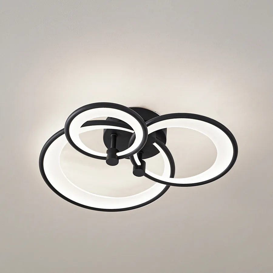 Sorma LED-kattovalaisin, musta, CCT, himmennettävä - Lindby - Olohuone - Moderni - Metalli - Pyöreä