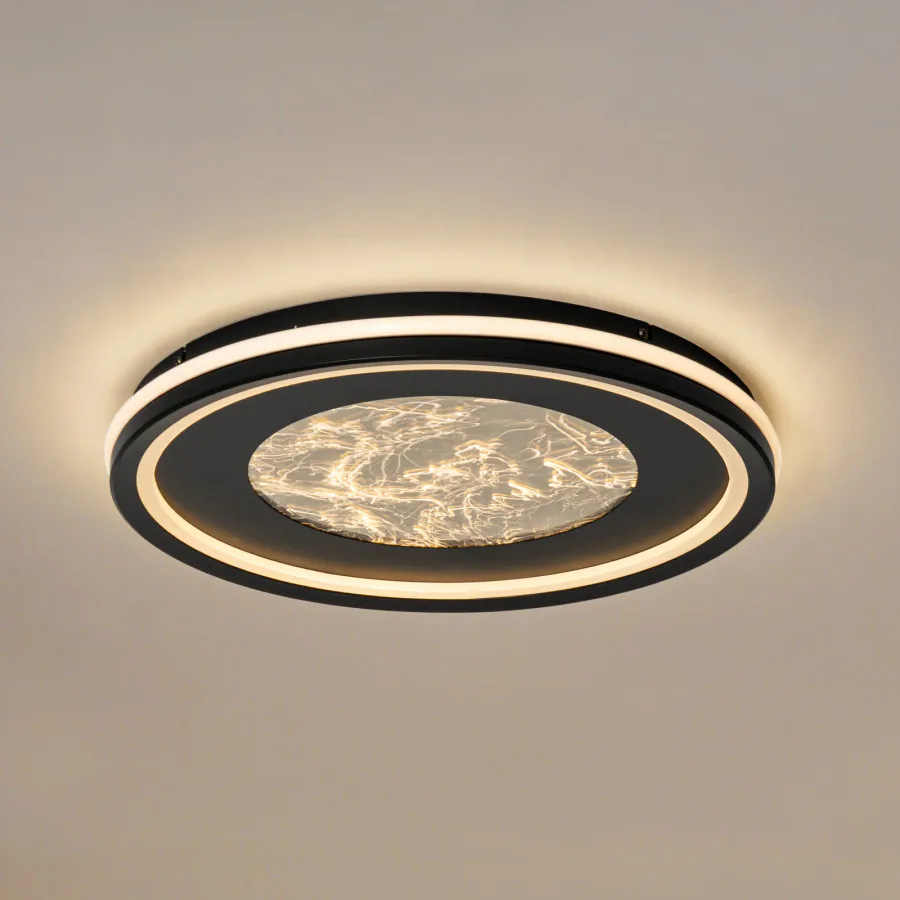 Tillian LED-kattovalaisin, musta/kultainen, himmennettävä - Lucande - Olohuone