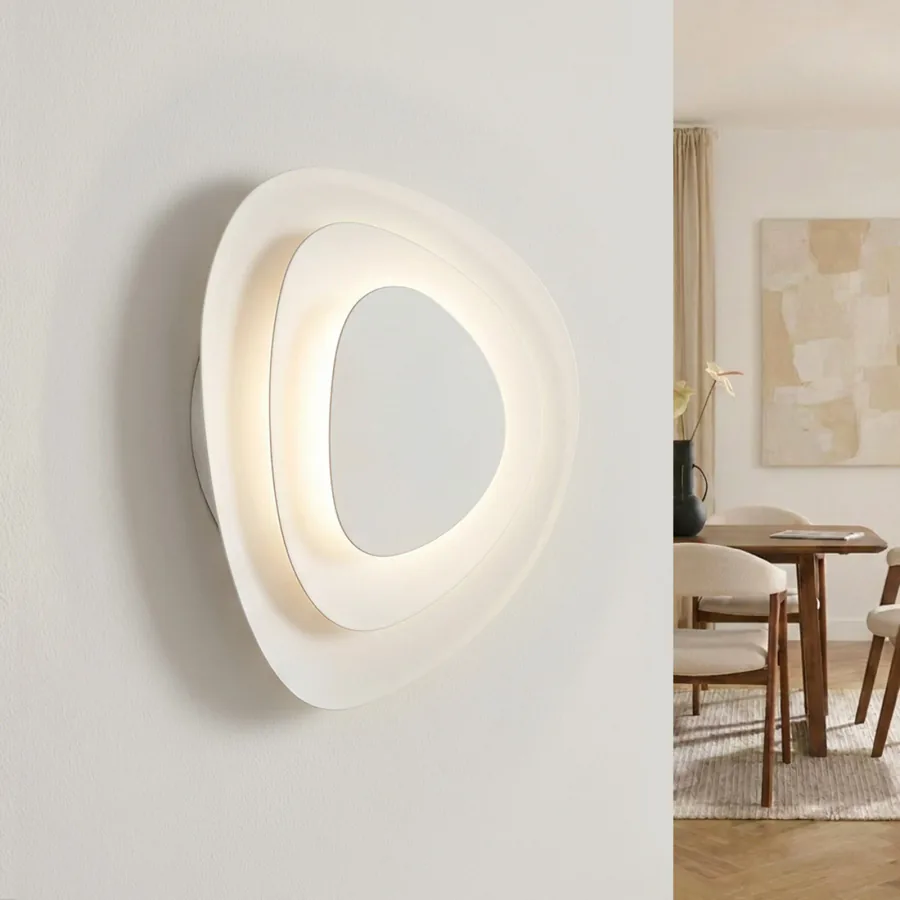 Delar LED-seinävalaisin, himmennettävä, valkoinen, 25 x 25 cm, metalli – Lindby