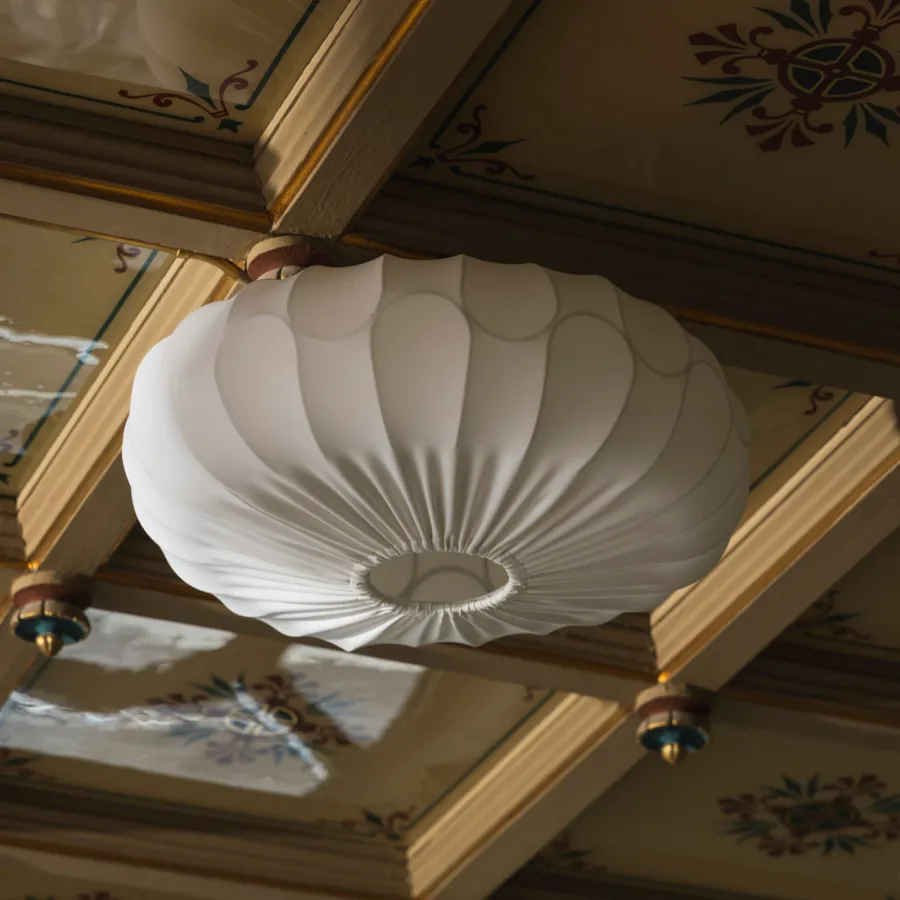 BLADVERK kattovalaisin, valkoinen, Ø 50 cm tekstiili - Globen Lighting