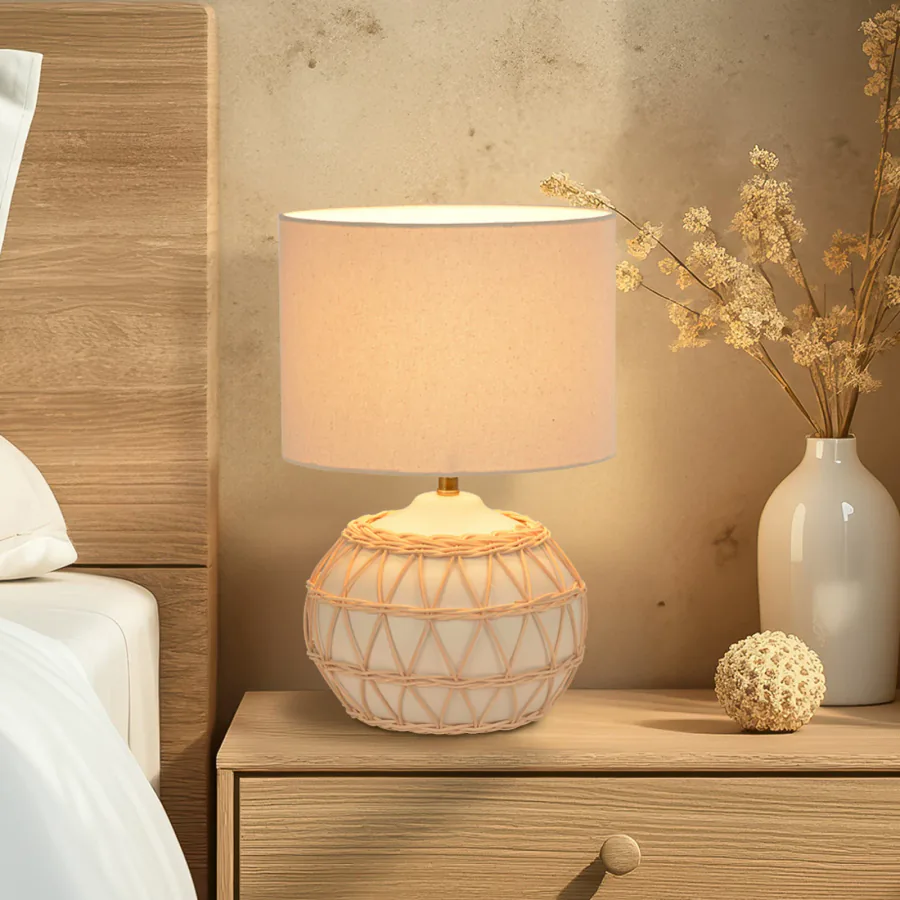 Cyclades-pöytävalaisin, norsunluu/beige, korkeus 35 cm – COREP SAS - Olohuone