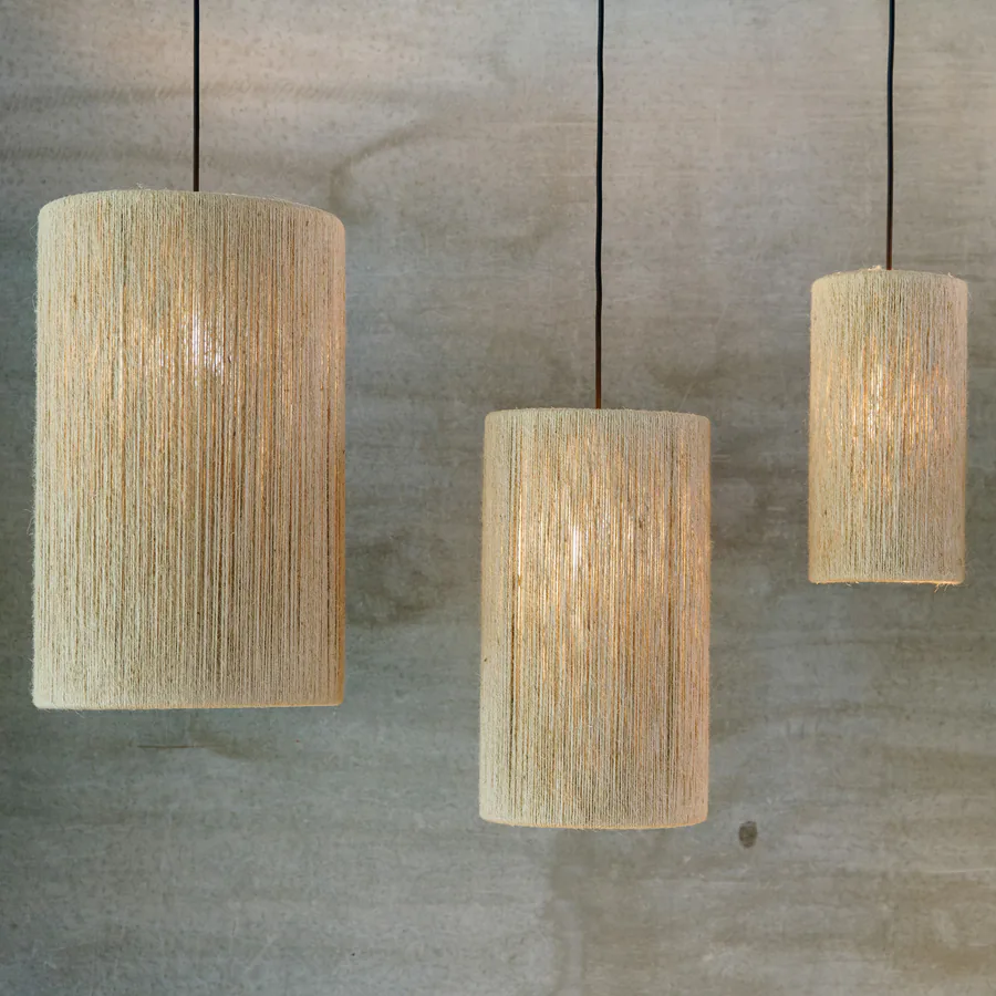 Ro-riippuvalaisin, halkaisija 30 cm, beige tekstiili – käsintehty Made By Hand