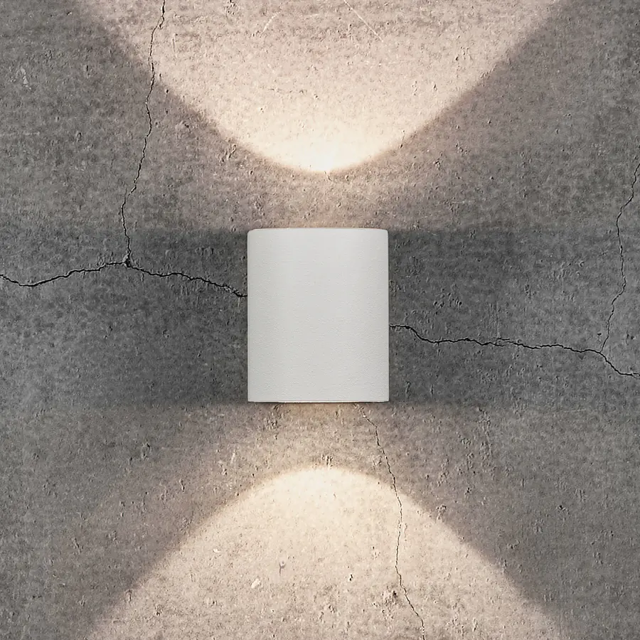 Canto 2 -seinälamppu, valkoinen, 10 cm, valo ylös/alas, IP44 - Nordlux - Moderni - Metalli - Monilamppuinen