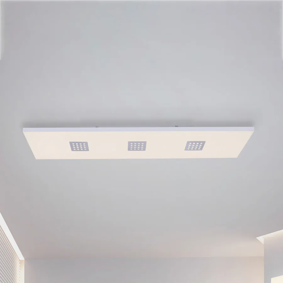 Neo LED-kattovalaisin, 120 cm, alumiini, CCT, kaukosäädin – PURE - Olohuone