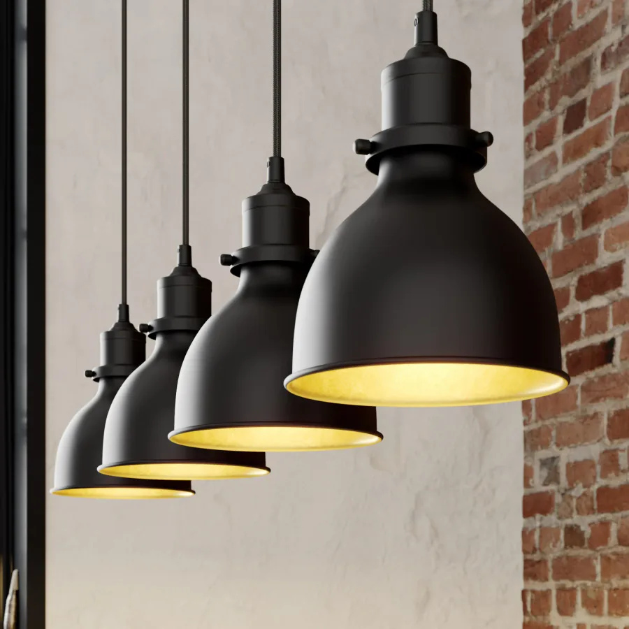 Jasminka 4 Riippuvalaisin Black/Gold - Lindby - Keittiö - Teollinen - Metalli