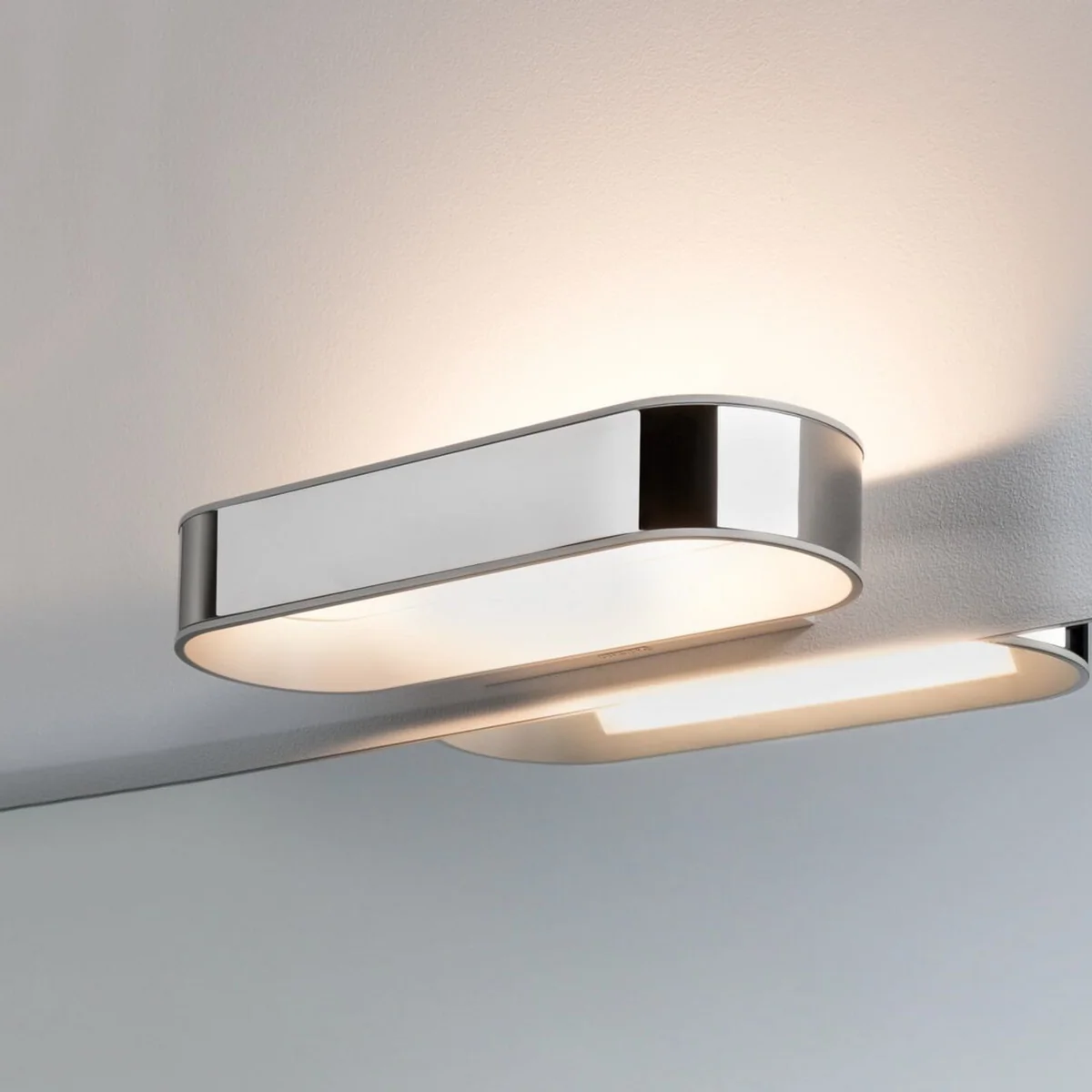 Agena LED-seinävalaisin IP44 himmennettävä Kromi/matta valkoinen - Paulmann - Kylpyhuone - Moderni - Alumiini - Monilamppuinen