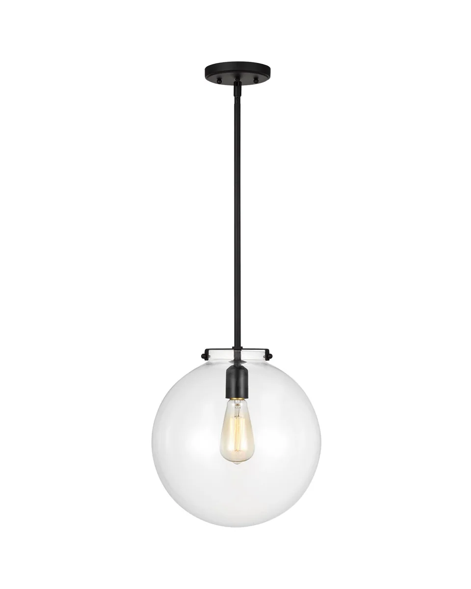 Kate One Light Sphere Pendant Black